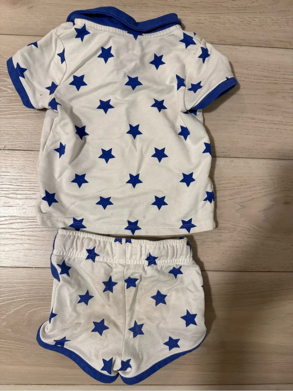 Cat & Jack Toddler White & Blue Star Polo Set